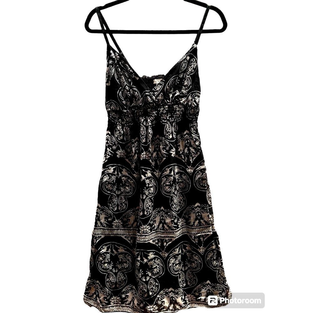 Derek Heart Black/White Print Cotton Dress